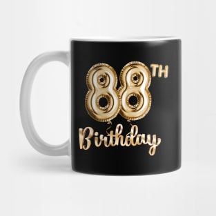 88th Birthday Gifts - Party Balloons Gold Mug